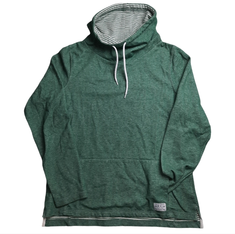 Orvis Green Funnel Neck Pullover Sweatshirt SZ S